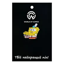 Металлический значок (пин) SpongeBob SquarePants: SpongeBob w/ Hand Popcorn Bucket, (10539)