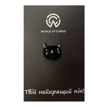 Металевий значок (пін) Black Cat (Face), (11158)
