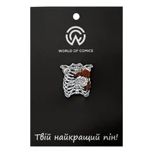 Металевий значок (пін) Skeleton Ribs w/ Flowers, (11179)