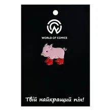 Металевий значок (пін) Pig In Red Boots, (11540)