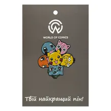 Металевий значок (пін) Pokemon: Pikachu, Squirtle, Charmander, Bulbasaur, Psyduck and Jigglypuff, (12672)
