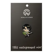 Металлический значок (пин) Attack on Titan: Levi Ackerman (Chibi), (13512)