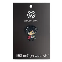 Металлический значок (пин) Demon Slayer: Giyuu Tomioka (Chibi), (13603)