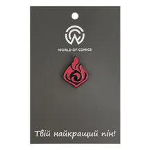 Металлический значок (пин) Genshin Impact: Pyro: Logo, (13706)