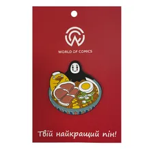 Металевий значок (пін) Studio Ghibli: Spirited Away: Kaonashi and Otori-Sama in Ramen, (13807)
