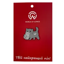 Металевий значок (пін) Cat Mom w/ Kitty, (13819)