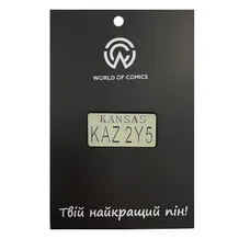 Металлический значок (пин) Supernatural: «KANSAS KAZ 2Y5», (13880)