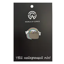 Металевий значок (пін) Pusheen: Pusheen w/ Rainbow, (13896)