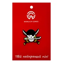 Металевий значок (пін) One Piece: Zoro Skull: Logo, (14241)