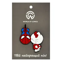 Металевий значок (пін) Marvel & Hello Kitty: Spider-Man and Kitty Kiss, (14274)