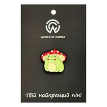 Металлический значок (пин) Frog w/ Mushroom Hat, (14289)