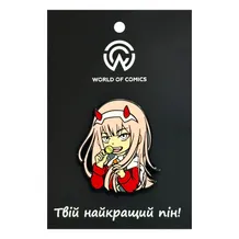 Металлический значок (пин) Darling in the Franxx: Zero Two w/ Lollipop, (14314)