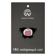 Металлический значок (пин) Onegai My Melody: Kuromi Yawns, (14321)
