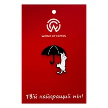 Металлический значок (пин) Cat w/ Umbrella, (14378)