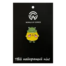 Металлический значок (пин) Duck in Frog Hat, (14380)