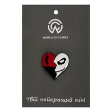 Металлический значок (пин) DC: Harley Quinn and Joker in Heart, (14404)