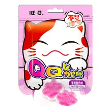 Желейные конфеты Want Want: QQ Gummies: Cat Claw: Grape Yogurt, (21691)