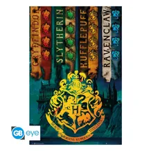 Постер GB Eye: Maxi: Wizarding World: Harry Potter: House Flags, (400966)