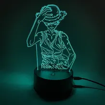 Акриловий світильник One Piece: Serious Monkey D. Luffy w/ Hat, (44620)