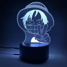 Акриловый светильник One Piece: Monkey D. Luffy (Piece Sign), (44629)
