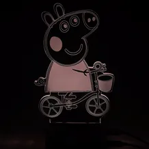 Акриловый светильник Peppa Pig: Peppa on Bicycles, (44695)