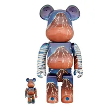 *Original* Be@rbrick: Katsushika Hokusai: Thirty-six Views of Mount Fuji: A Mild Breeze on a Fine Day (Set) (100% & 400%), (599526)
