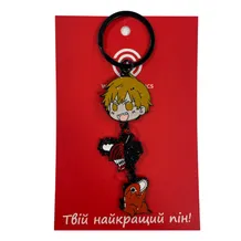 Брелок металевий Chainsaw Man: Denji and Pochita, (9372)