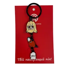 Брелок металевий Chainsaw Man: Power and Pochita, (9373)