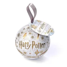 Біла Новорічна куля з прикрасою Harry Potter, (44449)