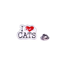 Металлический значок (пин) «I Love Cats», (10997)