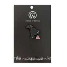 Металлический значок (пин) Pooping Dog (Grey), (11094)