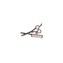 Металевий значок (пін) Hairdressing Scissors and Brush (gold), (11332)