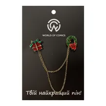 Металлические значки (пины) Gift and Wreath, (12107)