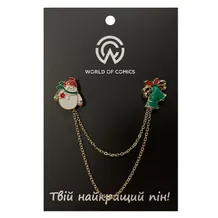 Металеві значки (піни) Snowman and Jingle Bells, (12110)