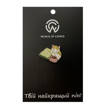 Металлический значок (пин) Cat w/ Book and Tea, (12144)