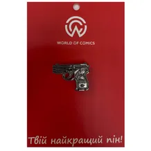 Металевий значок (пін) Pistol (Silver / Blаck), (13351)