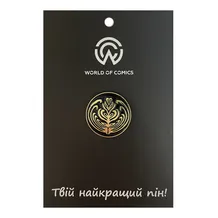 Металевий значок (пін) Pattern on Coffee (Black / Gold), (13384)