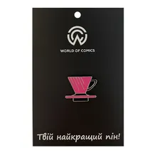 Металевий значок (пін) Pour Over Cup (Pink), (13402)