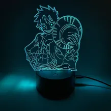 Акриловий світильник One Piece: Monkey D. Luffy w/ Hat, (44474)