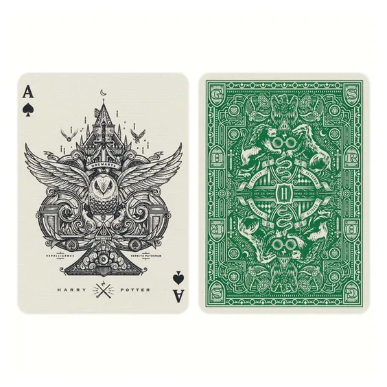 Игральные карты Theory11: Wizarding World: Harry Potter: Hogwarts: Slytherin (Green), (120029) 2