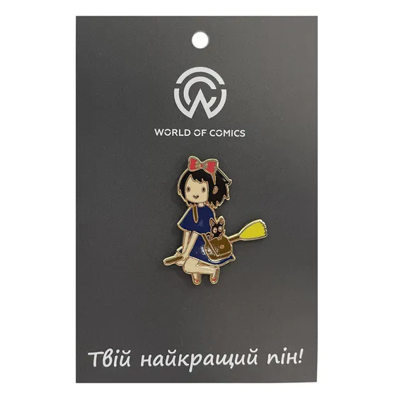 Металлический значок (пин) Studio Ghibli: Kiki's Delivery Service: Kiki and Jiji, (12145)