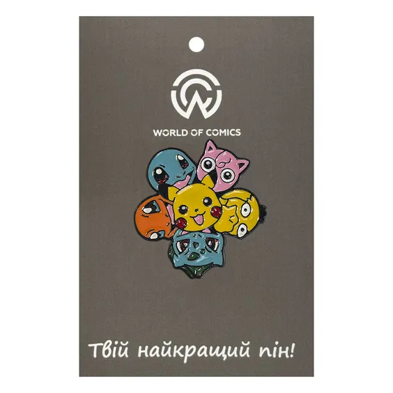 Металлический значок (пин) Pokemon: Pikachu, Squirtle, Charmander, Bulbasaur, Psyduck and Jigglypuff, (12672)