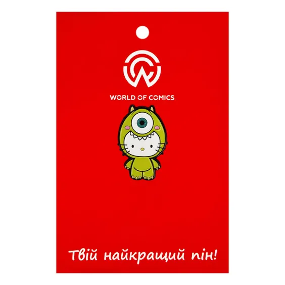 Металевий значок (пін) Hello Kitty: Kitty White: Mike Wazowski Parody, (12748)