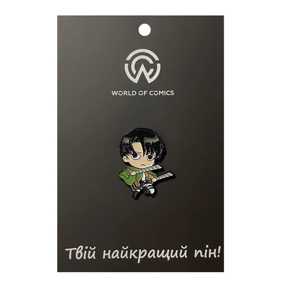 Металевий значок (пін) Attack on Titan: Levi Ackerman (Chibi), (13512)