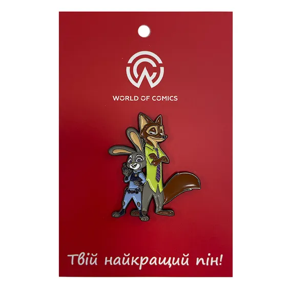 Металлический значок (пин) Disney: Zootopia: Nick and Judy, (13856)