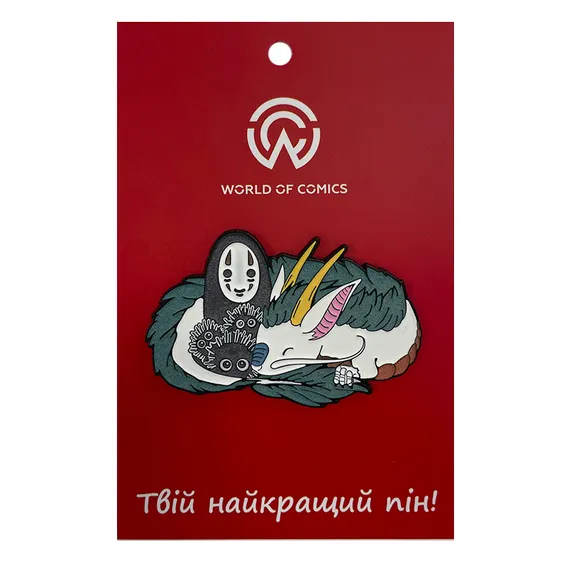 Металлический значок (пин) Studio Ghibli: Spirited Away: Kaonashi, Haku and Susuwatari, (13908)