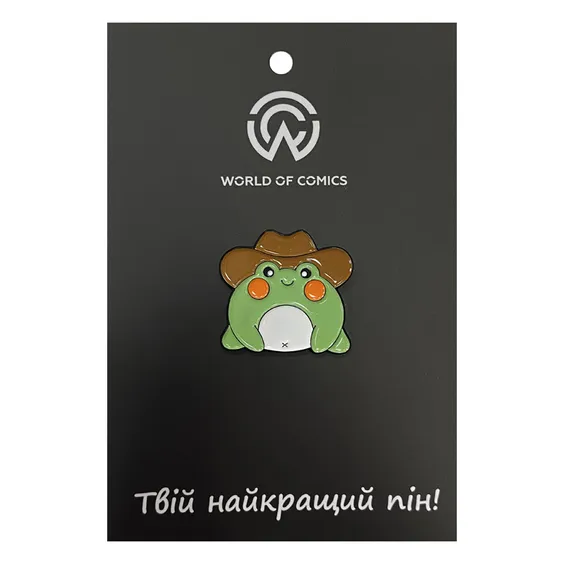 Металлический значок (пин) Frog in a Cowboy Hat, (13996)