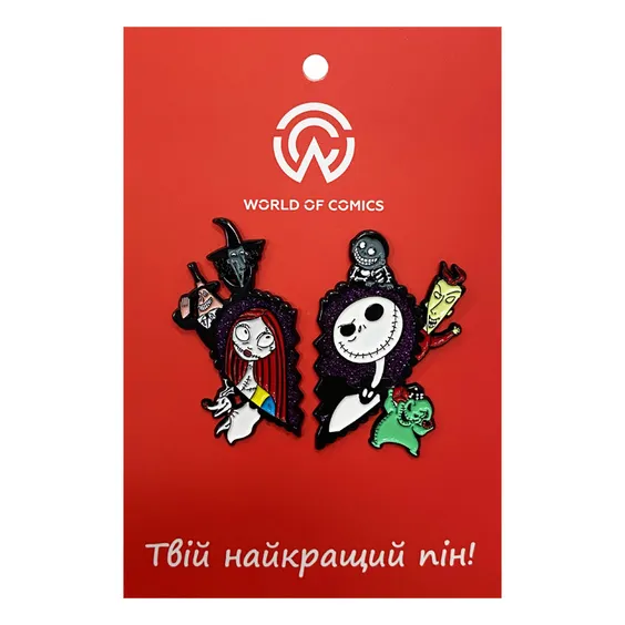Металлический значок (пин) Disney: The Nightmare Before Christmas: Jack and Sally, (14027)