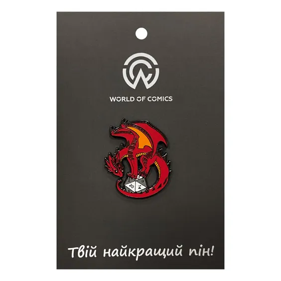 Металевий значок (пін) Dungeons & Dragons: Red Dragon w/ Dice, (14128)