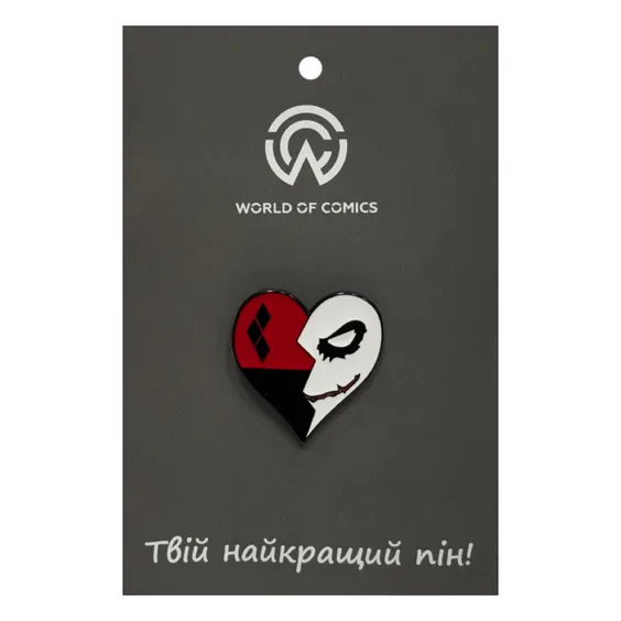 Металлический значок (пин) DC: Harley Quinn and Joker in Heart, (14404)